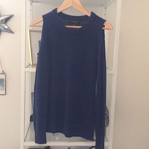 Merino wool cold shoulder sweater
